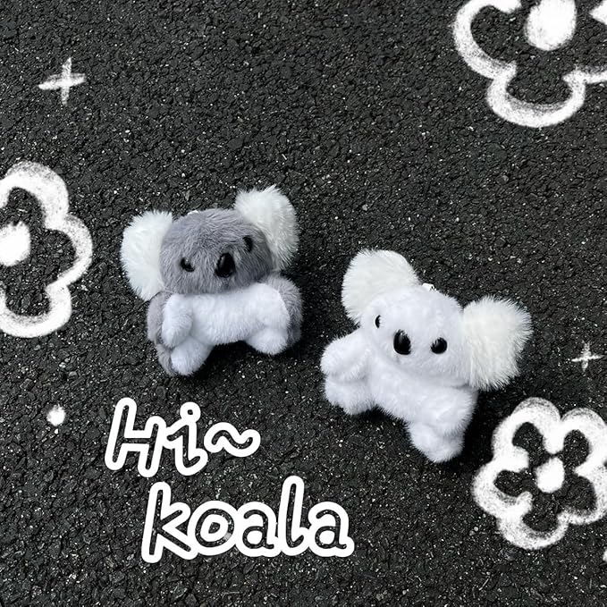 Yatchen Furry Case for AirPods 4,Funny Cute 3D Cartoon Plush Kawaii Gray Koala Design Fluffy Soft Warm Cover for AirPods 4rd Generation Carrying Charging Box with Keychain Protective Case