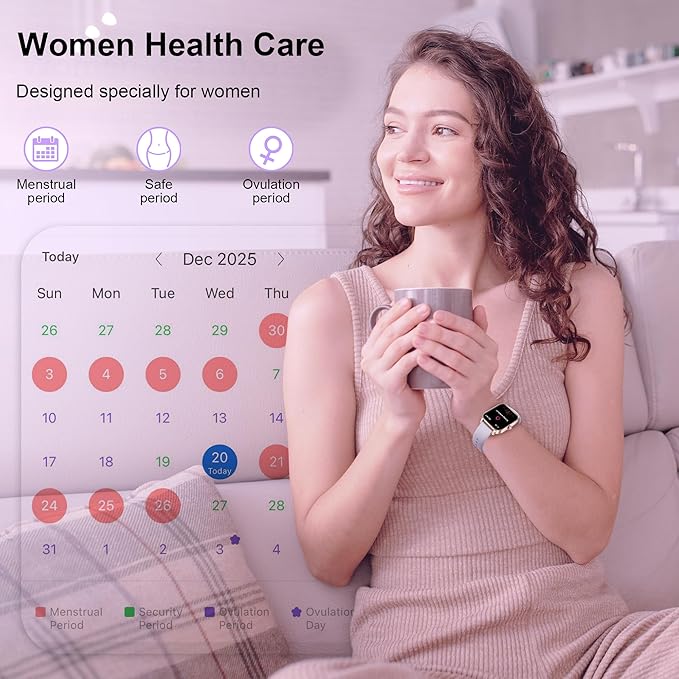Smart Watches for Women,1.85" Fitness Tracker Watch Answer/Make Call,IP68 Waterproof Fitness Watch with Sleep/Step/Heart Rate/SpO2 Monitor, 120+ Sport Modes Smartwatch for Android iOS