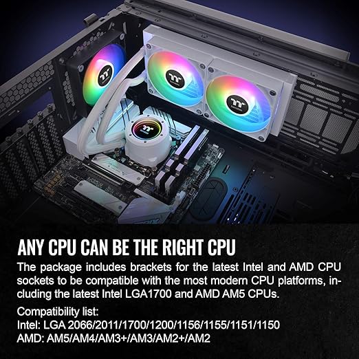 Thermaltake TH280 V2 Ultra ARGB Sync/AlO Liquid Cooler/ARGB Fan 140 * 2/PWM 500~1800rpm/Water Block 2.1" LCD/White, CL-W406-PL14SW-A