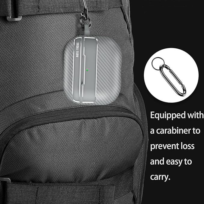 for Hard AirPods Pro 3 Case 2025|Cool Carbon Fiber Air Pods Pro 3 Case (Model A2700/A2931)|with Keychain|Airpod 3 Pro Cases for Man(Gray)
