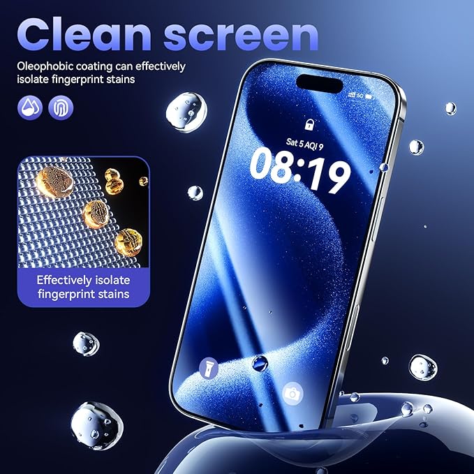 25° Anti-Spy Privacy Screen Protector for iPhone 14 Pro 6.1 Inch, 3-Pack with Auto-Alignment Kit – 9H Hardness, HD Clear, Bubble-Free, Case-Friendly Tempered Glass
