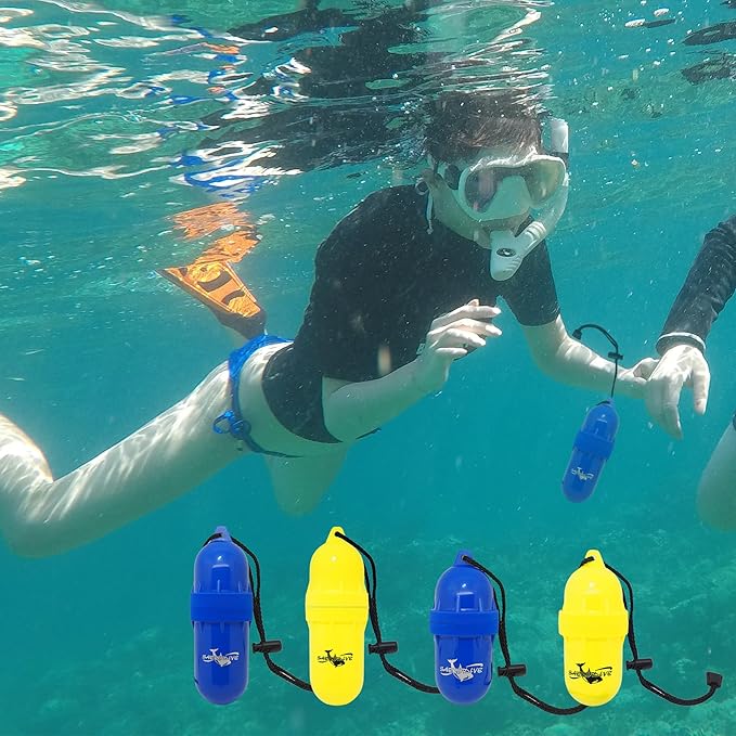 Cylinder Dry Box with Lanyard - Waterproof Container, Watertight Key Pouch Holder - For Snorkeling, Boat, Kayak and Water Activities (Blue, Small)