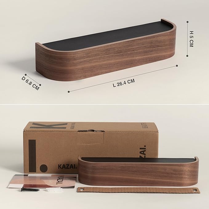 Kazai 'Toke' Walnut Key Holder - Premium Berlin Design with Shelf