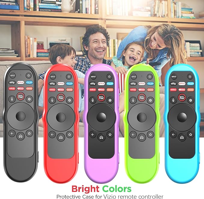 4PACK Case Cover for VIZIO XRT270 Smart TV Remote Control Silicone Skin Sleeve with Lanyard Glow in the Dark Purple Blue Green Black