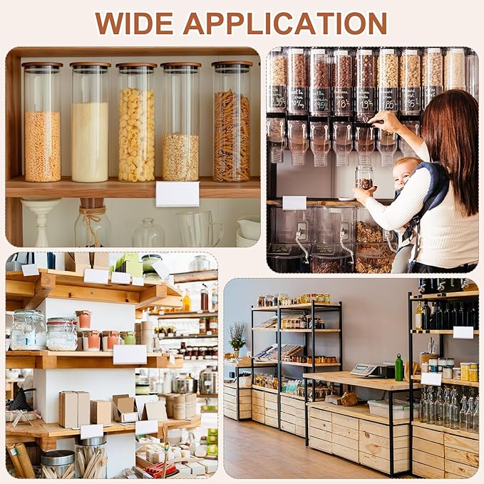 PATIKIL 3.9" x 1.8" Wire Shelf Label Holder, 30 Pack Reusable Plastic Price Tag Display Clip for 0.79" to 0.98" Thick Shelves with Paper Inserts Pens for Home Market Store, Clear