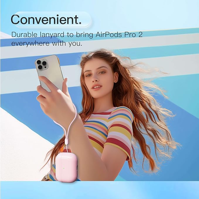 Case for AirPods Pro 2 Never-Sretch-Out DamonLight Shock-Proof Protective Semi Hard Silicone Case Compatible with Apple Airpods Pro 2nd Generation (Pale Pink)