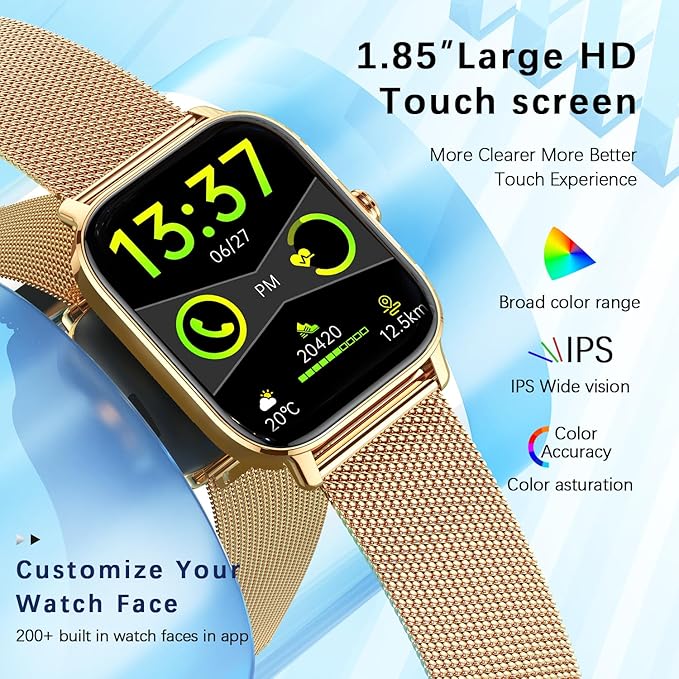 Smart Watch for Women Men Fitness: Make Answer Call Digital Mens Watches Waterproof Running Smartwatch for Android Phone iPhone Samsung Compatible Heart Rate Monitor SpO2 Pedometer Step Tracker