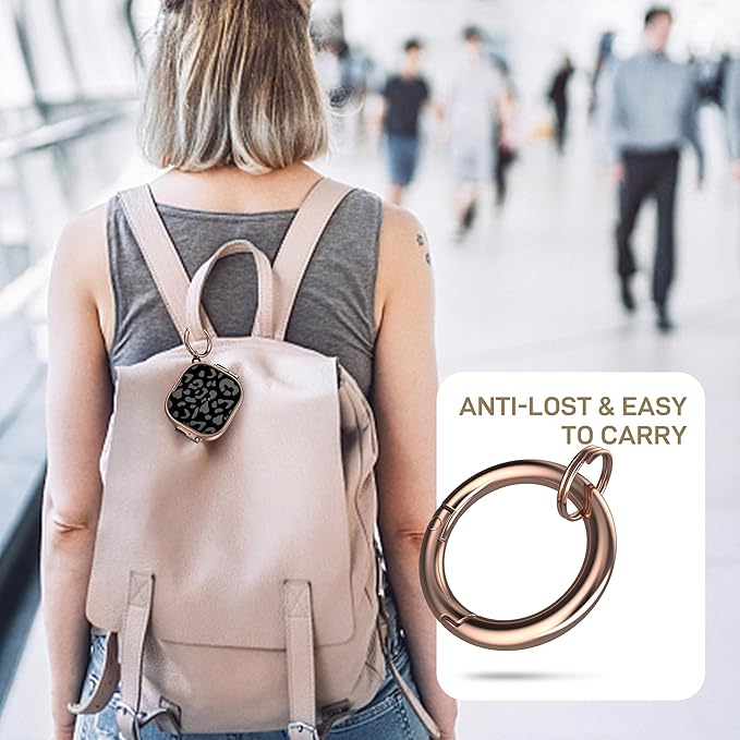 Maxjoy for AirPods 4 Case with Lock, Cute AirPods 4 Case Lock Protective Hard AirPod 4 Generation Cover for Women Men with Keychain Clip for AirPod 4th Generation Cover 2024, Grey Leopard