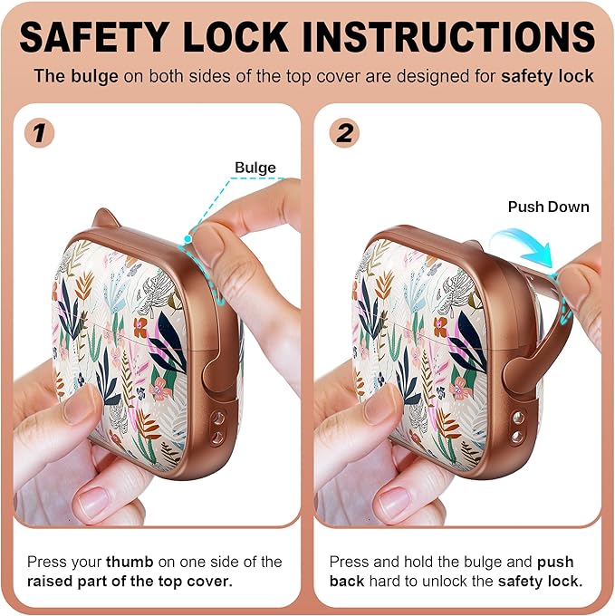 RFUNGUANGO is Compatible with AirPods Pro 3 Protective case, with Mobile Phone Holder Function, Multiple Colors Available, Suitable for AirPods Pro 3 Protective case,Rose Gold + Leaves