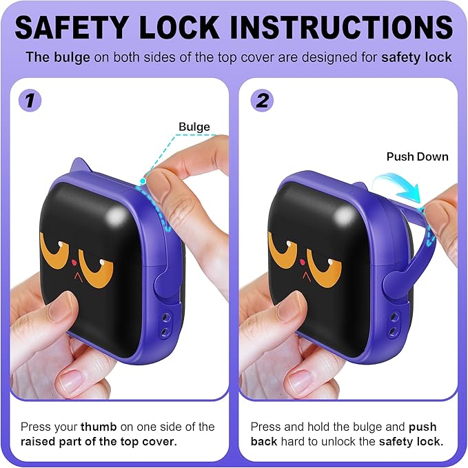 RFUNGUANGO is Compatible with AirPods Pro 3 Protective case, with Mobile Phone Holder Function, Multiple Colors Available, Suitable for AirPods Pro 3 Protective case,Purple + Cartoon Cat Head