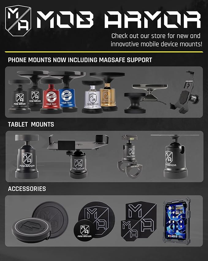 Mob Armor Mob Mount Claw with 360° Rotation - Universal Phone Mounting Clamp for Motorcycle, Car, Boat - Christmas, White Elephant for Men, Dad, Boyfriend & Husband