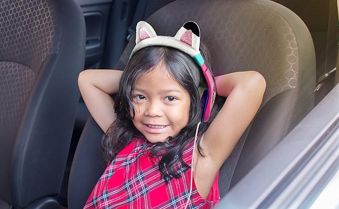 eKids Gabbys Dollhouse Kids Headphones with 3.5mm Jack, Wired Headphones with Adjustable Headband and Volume Control, Earphones for School, Home, or Travel (Gabby)
