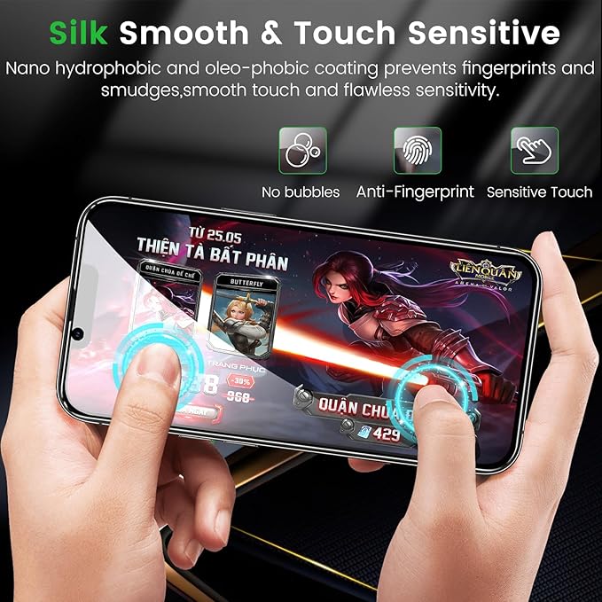 3 Pack Privacy Screen Protector for iPhone 13 6.1 Inch with 3 Pack Camera Lens Protector, Anti Spy Tempered Glass Film, Anti-Scratch, Touch Sensitive, Case Friendly