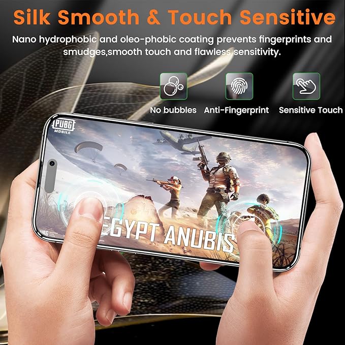 4+4 Pack Privacy Screen Protector for iPhone 15 Plus 6.7-Inch with 4 Pack Camera Lens Protector, Anti Spy Tempered Glass Film 9H Hardness Case Friendly
