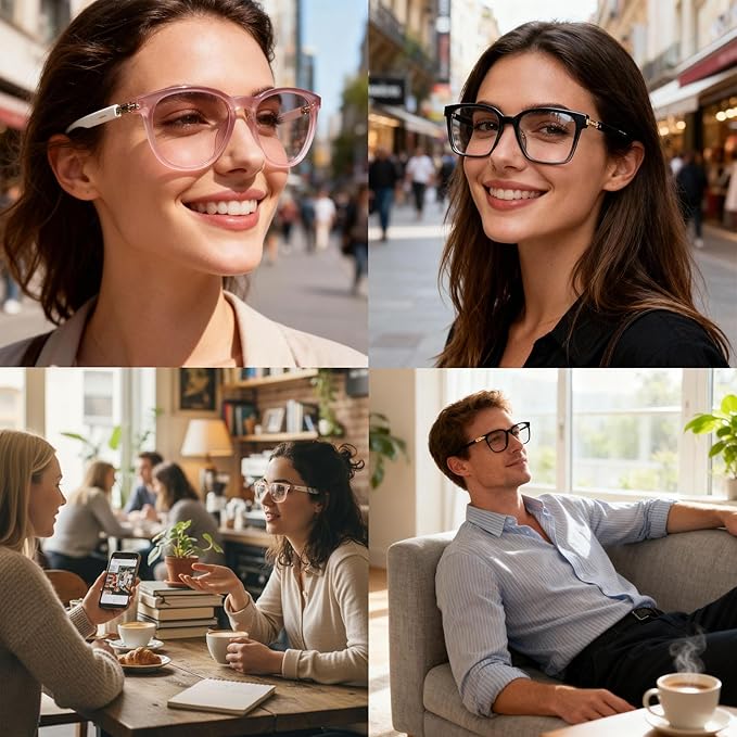Smart Glasses with Photochromic Lenses for Men and Women AI Translation Smart Glasses with Translator 164 Languages IP67 Waterproof Bluetooth Glass Blue Light Protection