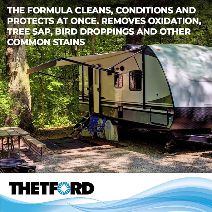 Premium RV Rubber Roof Cleaner & Conditioner - Non-Toxic - Non-Abrasive - Biodegardable - 1 Gallon - Thetford 32513