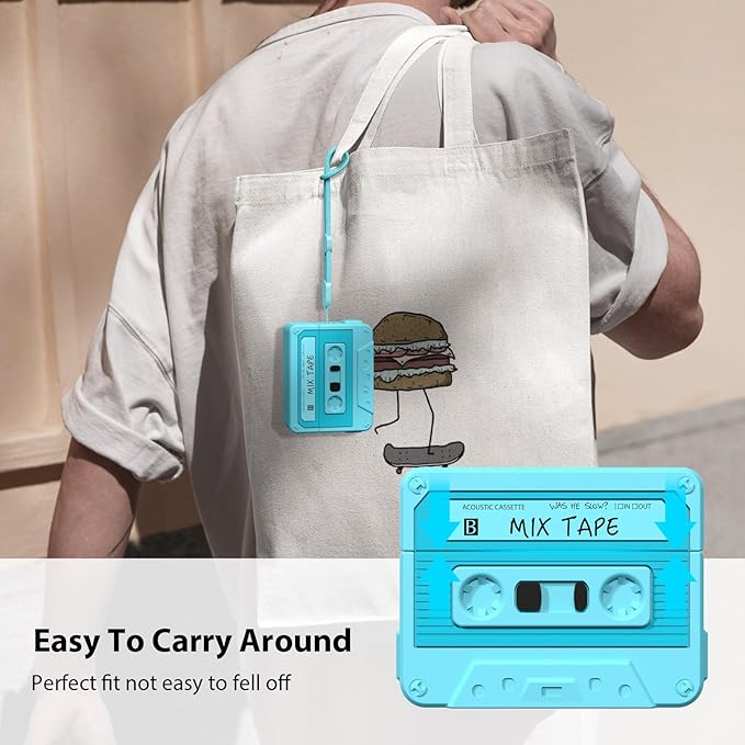 AirPods Pro 2 Case Cover, KOREDA Funny Cassette Tape Design Case for Airpods Pro 2nd Generation/1st Generation (2023/2022/2019), Cute Cartoon Fashion Silicone Protective Case for Women Men