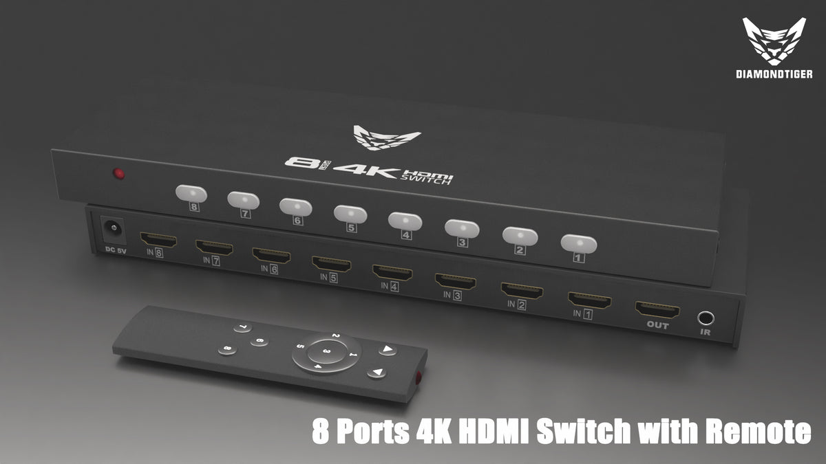 8 Port 4K HDMI Switcher Box IR Remote Control PC PS4 Xbox