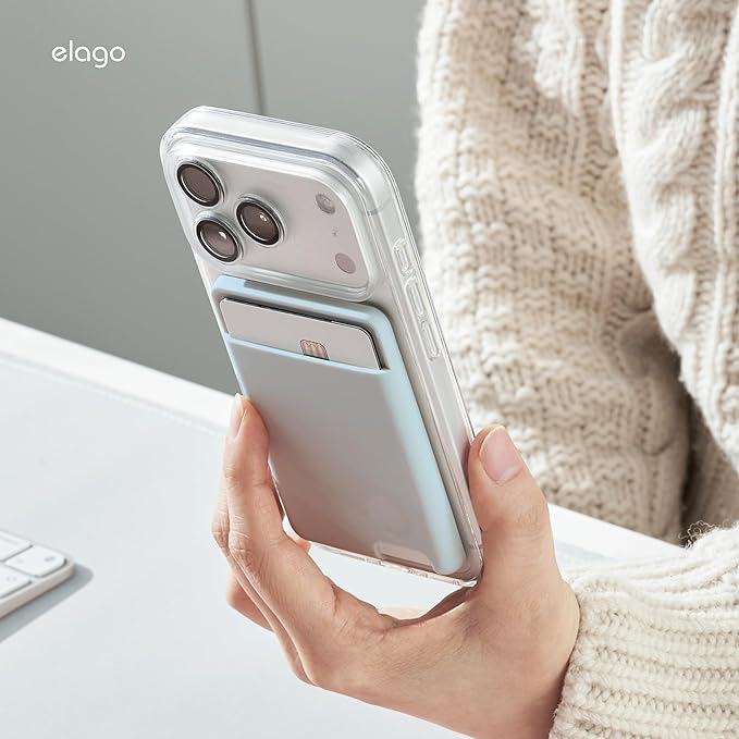 elago Magnetic Wallet Card Holder 2-Cards Compatible with MagSafe for iPhone - Secure Phone Wallet, Long Last Silicone, Scratch and Damage Protection