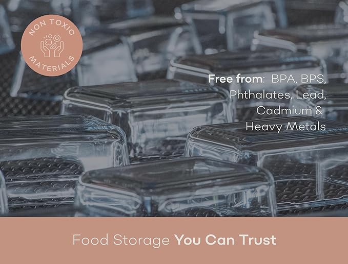 Glass Food Storage Containers | 3 Pack Large Set 52oz/6.4 cup | BPA-Free Airtight LeakProof Lid | Glass Food Containers | Glass Containers with Lids | Oven, Freezer & Dishwasher Safe