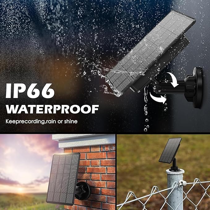 1Pack Trail Cameras Solar Panel 12V/1A 6V/1.5A with Build-in 4000mAh Rechargeable Lithium Battery IP66 Waterproof Hunting Accessory Compatible with Hunting Game Cameras or Deer Feeder