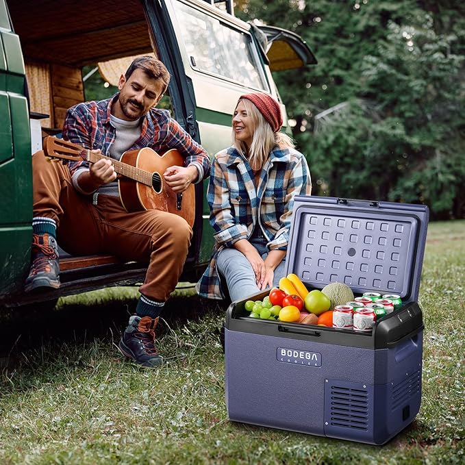 BODEGACOOLER 12 volt Car Refrigerator - 26QT(25L)Portable Freezer IPX4 Waterproof Car Fridge Ultra-Quiet Electric Cooler for Truck Van Camping Road Trips Travel 12/24V DC 110~240 Volt AC,-4â~68â