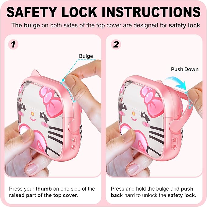 RFUNGUANGO is Compatible with AirPods Pro 3 Protective case, with Mobile Phone Holder Function, Multiple Colors Available, Suitable for AirPods Pro 3 Protective case,Pink + Cute