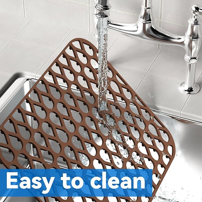 Sink Protectors for Kitchen Sink, 2Pcs TOOVEM13.6 ''x 11.6''Non-Slip Silicone Sink Mats Protect Your Stainless Steel Bottom of Kitchen Sink or Drying Rack
