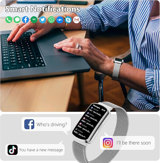Health Fitness Tracker, Smart Watch with 24/7 Heart Rate and Blood Pressure Monitor, Activity Tracker with Blood Oxygen, 120 Sport Mode Waterproof Sleep Tracker for Women Men (Silver)
