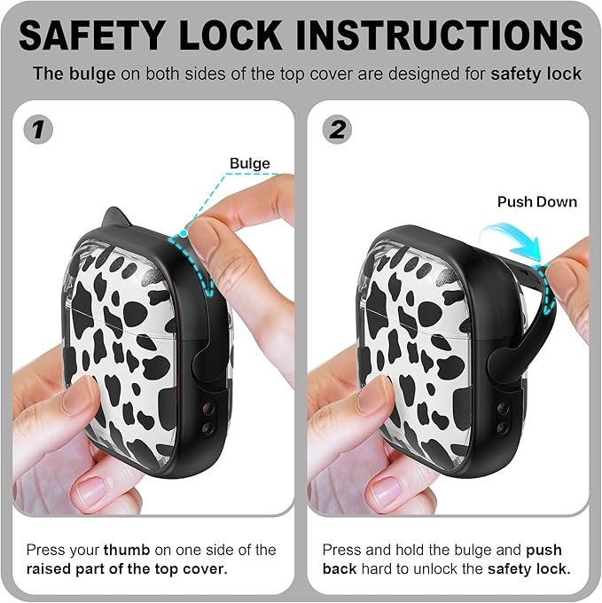 RFUNGUANGO AirPods 4 Case for Women Girly Cat Case with Lock, Phone Stand, Keychain & Cleaner Kit, Compatible with Apple Airpods 4th Generation Case Cover, Transparent Leopard Print