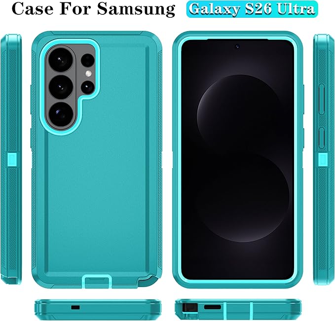 ONOLA Phone Case for Samsung Galaxy S26 Ultra Case with HD Screen Protector, Heavy Duty Shockproof & Dropproof 3-Layer Cover Phone Case for Galaxy S26 Ultra 6.9'',LakeSkyBlue
