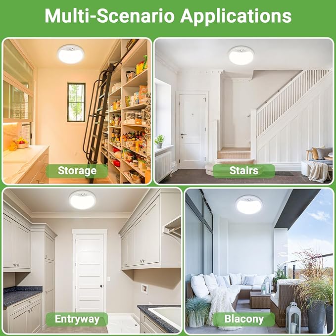 zemty 4Pack 7inch Motion Sensor Ceiling Lights Wired, 15W 1500lm 3CCT/3 Mode/30-120s Timer, Bright White LED Flush Mount Light Fixture Motion Activated for Closet Pantry Hallways Stairwells Garage