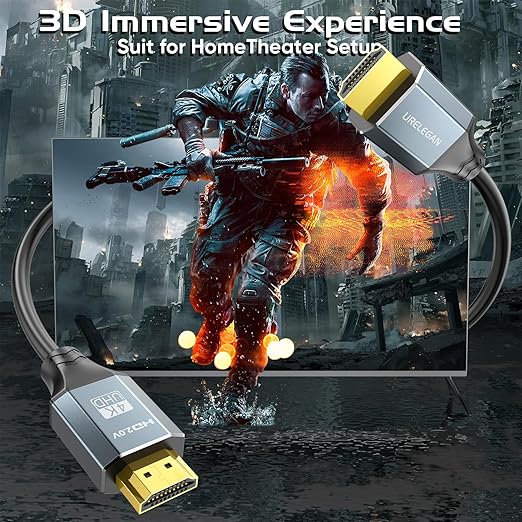 HDMI Cable 4-Pack,Mixed Size HDMI Cable 3FT 2-Pack & 6FT 2-Pack Bundle,High Speed 4K CL3 Rated HDMI 2.0 Cord Bulk Support 4K@60Hz,2K@144Hz,Ethernet,ARC, 3D, HDR,HDCP 2.2,PS4/PS5 for All HDMI Devices