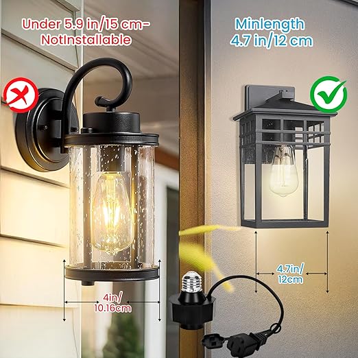 E26 Socket to AC Outlet Power Adapter, 2-Prong Plug Light Socket for Smart Bulbs and Outdoor Cameras Includes Extension Cord Ideal for Security Systems and LED Strips (Max 300W)