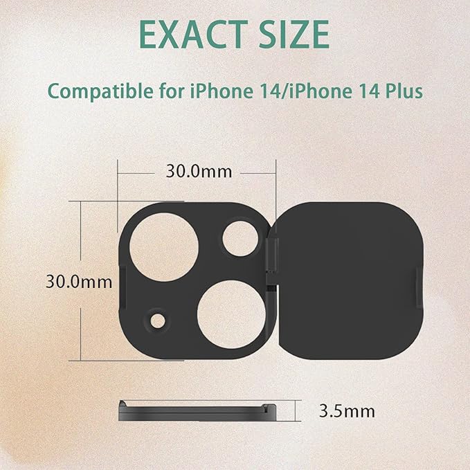 Phone Camera Lens Cover Compatible for iPhone 14/iPhone 14 Plus,Camera Lens Protector to Protect Privacy and Security,Strong Adhesive Black