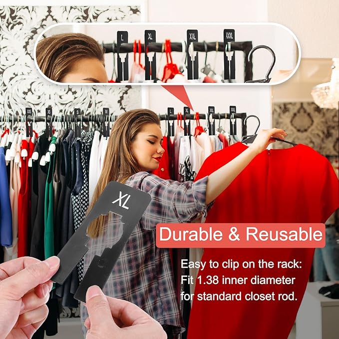 uxcell Clothes Dividers,10 Pack Rectangle Closet Rack Dividers Clothing Rack Size Dividers Blank Labels with Marker Pen Writable & Reusable for Hanging Clothes Sorting Size, Blue