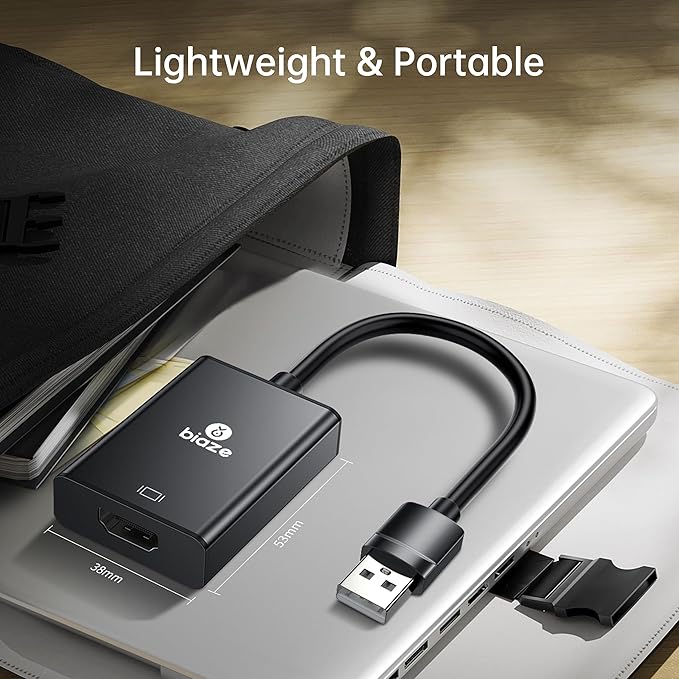 USB to HDMI Converter, Supports 4K@60Hz HDR, Compatible with laptops/desktops/TVs/Monitors/projectors. HDMI to USB Adapter, Compatible with Windows/Mac Systems (USB to HDMI Converter)