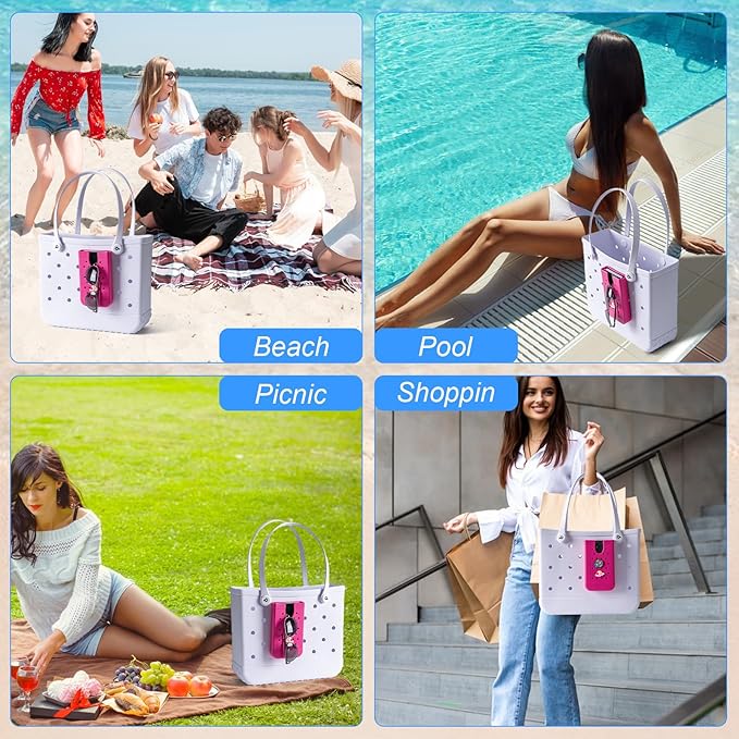 Phone Holder for Bogg Bags, Cell Phone Case Holder Compatible with All Bogg Bags, Phone Holder Accessories for Beach Tote Bags (Hot Pink)