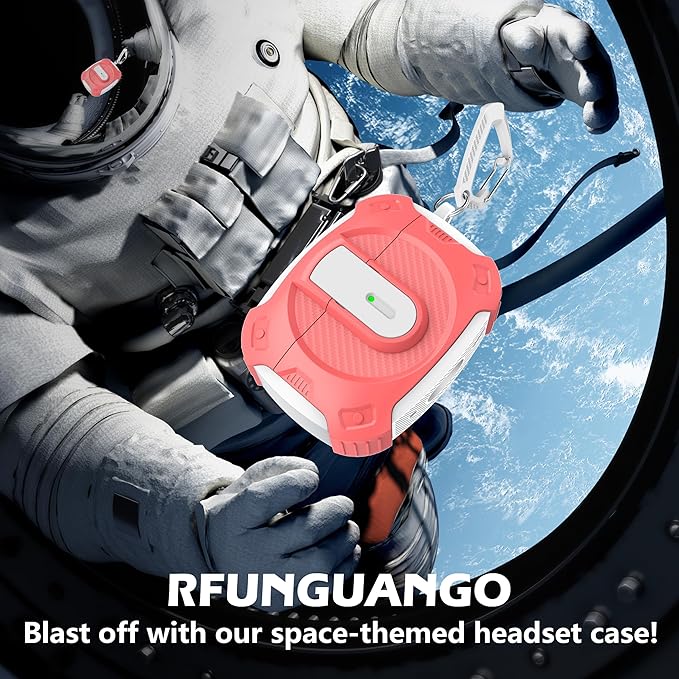 RFUNGUANGO for AirPods Pro 2 Case, Compatible with Airpods Pro Case 2nd / 1st Generation, Compatible with MagSafe, with Cleaning Kit and Keychain, Visible LED, Rosa