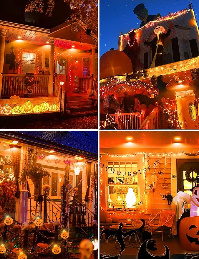 JandCase Halloween Orange Light Bulb Outdoor, LED PAR30 Orange Flood Lights 12W(100W Equivalent), E26 Colored Light Bulbs for Porch Home Lighting, Theme Party Decor, Courtyard, Not-Dimmable, 2 Pack