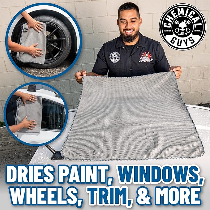 Chemical Guys Waffle Weave for Home & Auto Glass, Windows, Mirrors & More, Gray (25 in. x 36 in.) 2-Pack