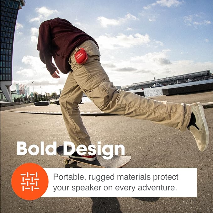 JBL Clip 4 - Portable Mini Bluetooth Speaker, big audio and punchy bass, integrated carabiner, IP67 waterproof and dustproof, 10 hours of playtime, speaker for home, outdoor and travel (White)