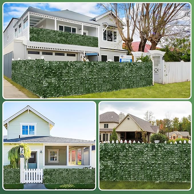 Artificial Ivy Privacy Fence Screen, 120x60 inch Artificial Hedge Grass Wall,Faux Ivy Fence Privacy Screen, Decoration for Patio, Balcony, Garden, Backyard Indoor Outdoor Decor