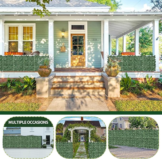 Artificial Ivy Privacy Fence Screen,40" X 40" UV-Anti Fake Leaves Plant Vine,Privacy Hedges Wall for Indoor Outdoor Garden Backyard Decor