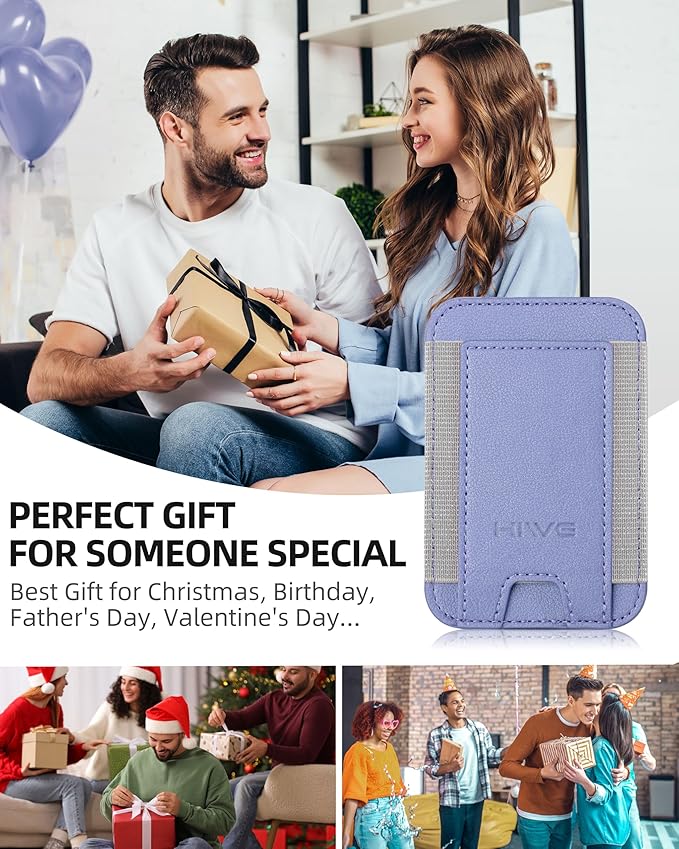 HiWe for MagSafe Wallet, Strongest Magnetic Wallet for iPhone 17/16/15/14/13/12 Series, 7 Cards Holder, Leather Minimalist Slim RFID, 1 Slot, Lavender