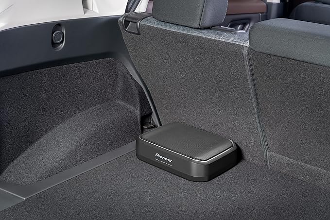 Pioneer TS-WX140DA 8” x 5-1/4” Compact Active Subwoofer with Built in Amplifier, 170 Watts Max Power, EV Optimized Sub, 3 Listening Modes – Deep, Dynamic and Natural for Enhanced Car Audio