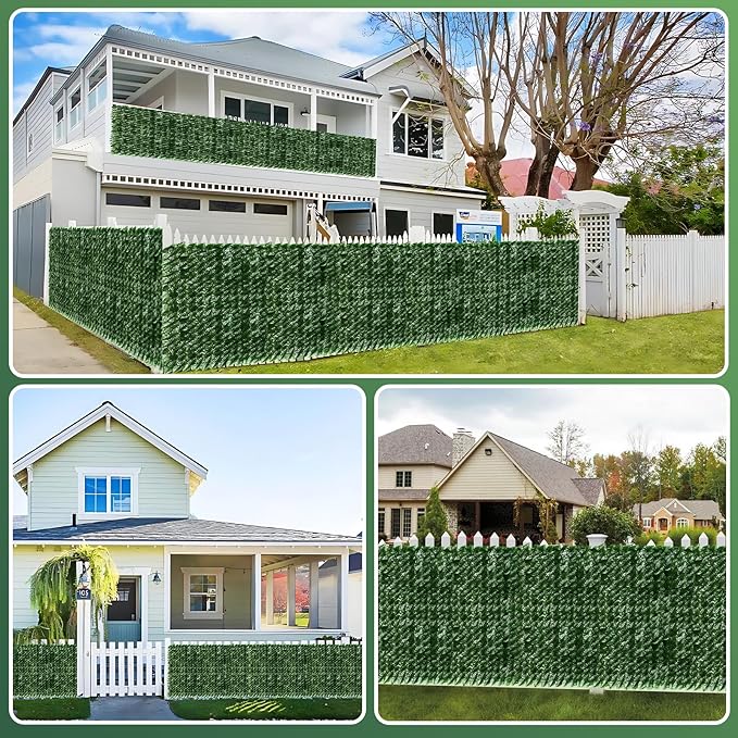 Artificial Ivy Privacy Fence Screen, 100x40 inch Faux Hedge Fence Panel Greenery Vines, Balcony Privacy Screen Decoration for Patio, Balcony, Wall, Backyard Indoor Outdoor