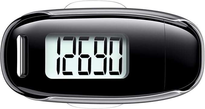 3D clip-on pedometer for walking with USB rechargeable step counter and backlight display for men women seniors