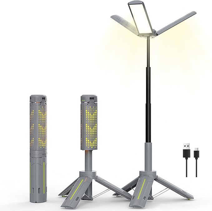 BUBRA rechargeable telescopic camping lantern IP44 waterproof power bank stepless dimming portable LED outdoor 2026