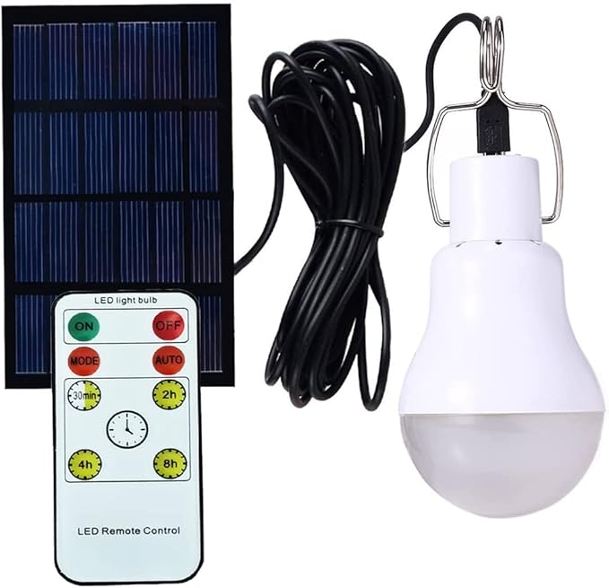 Solar Powered LED Camping Lamp with Remote Control — 350LM portable light for tent, night fishing and emergency use